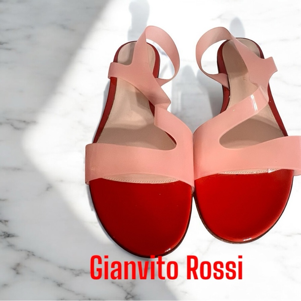 Luxury designer by Gianvito Rossi Red and Pink Women's Sandals sz 40/9 us
